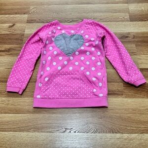 Carters Girls' Pink Polka Dot Heart Sweatshirt, Size 4T